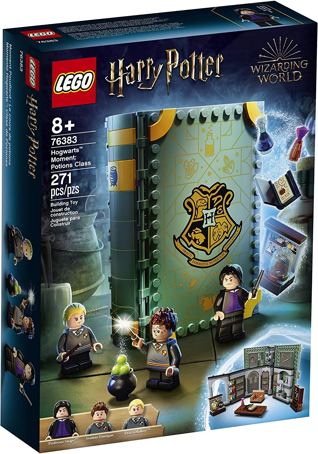 LEGO Harry Potter Hogwarts Moment Potions Class cover opening, immersive classroom setup