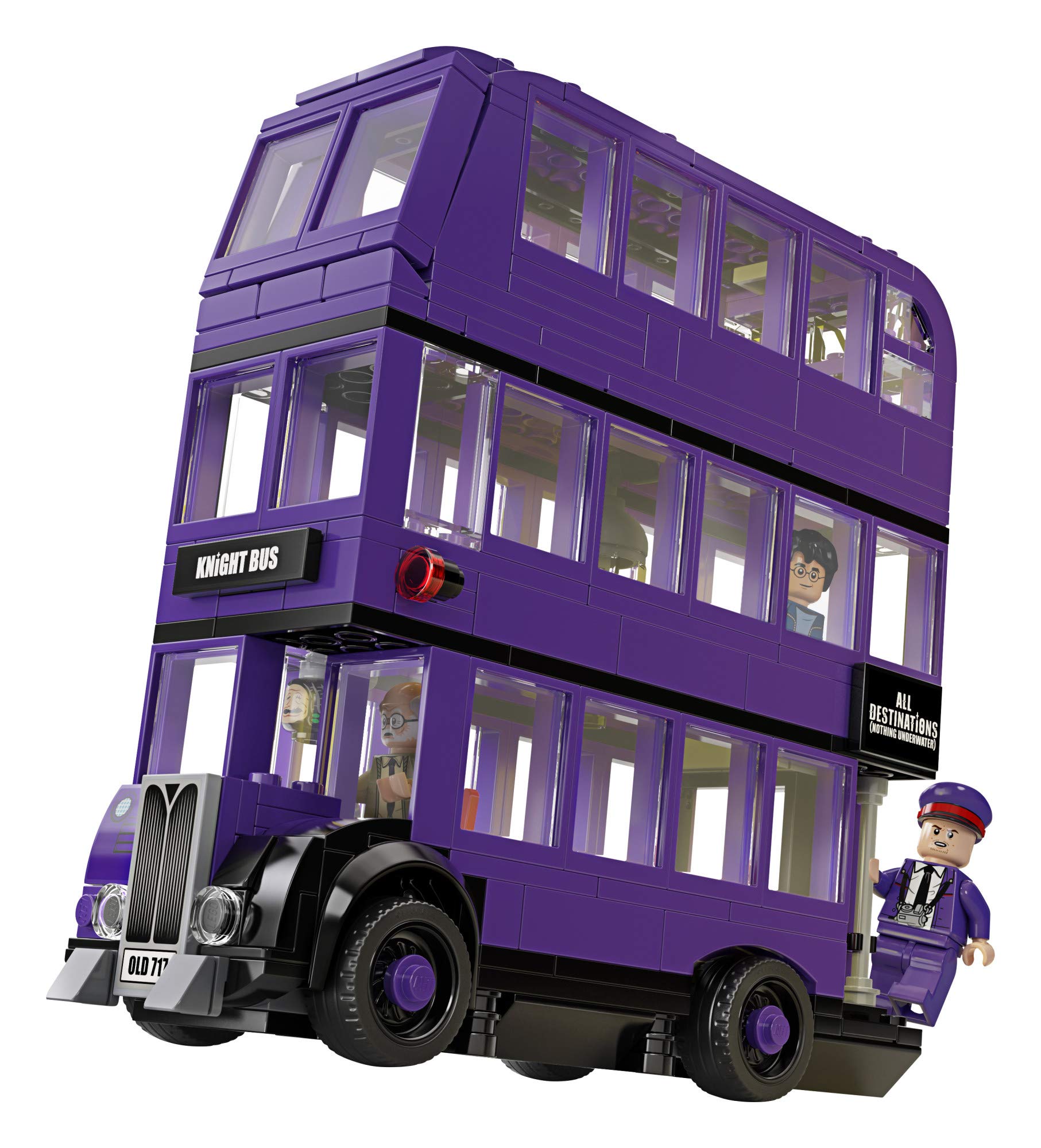 Interior view showing three levels and seating on the Knight Bus