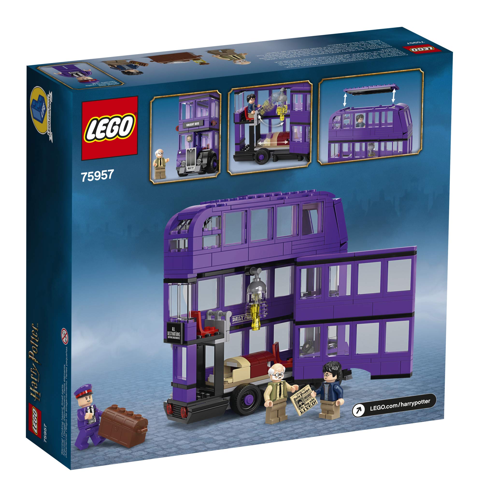 Three minifigures included: Harry Potter, Stan Shunpike, Ernie Prang