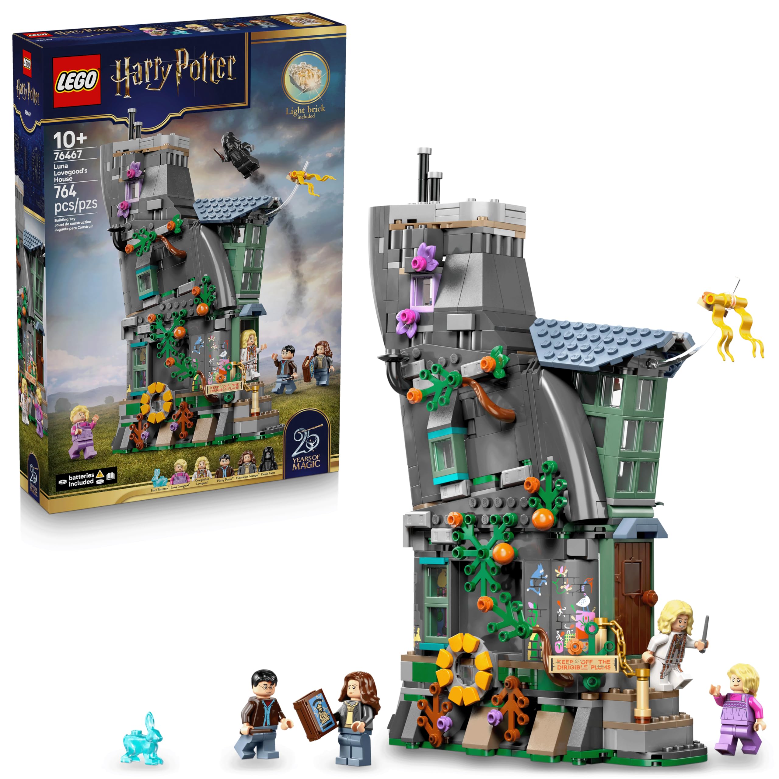LEGO Harry Potter Luna Lovegood House exterior view for imaginative display and storytelling.
