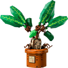 LEGO Harry Potter Mandrake plant toy leaves pose for display and storytelling.