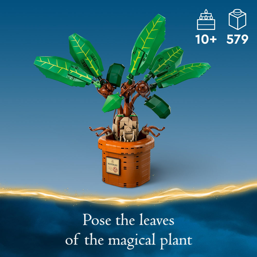 LEGO Harry Potter Mandrake plant toy with removable Mandrake for nurture play.
