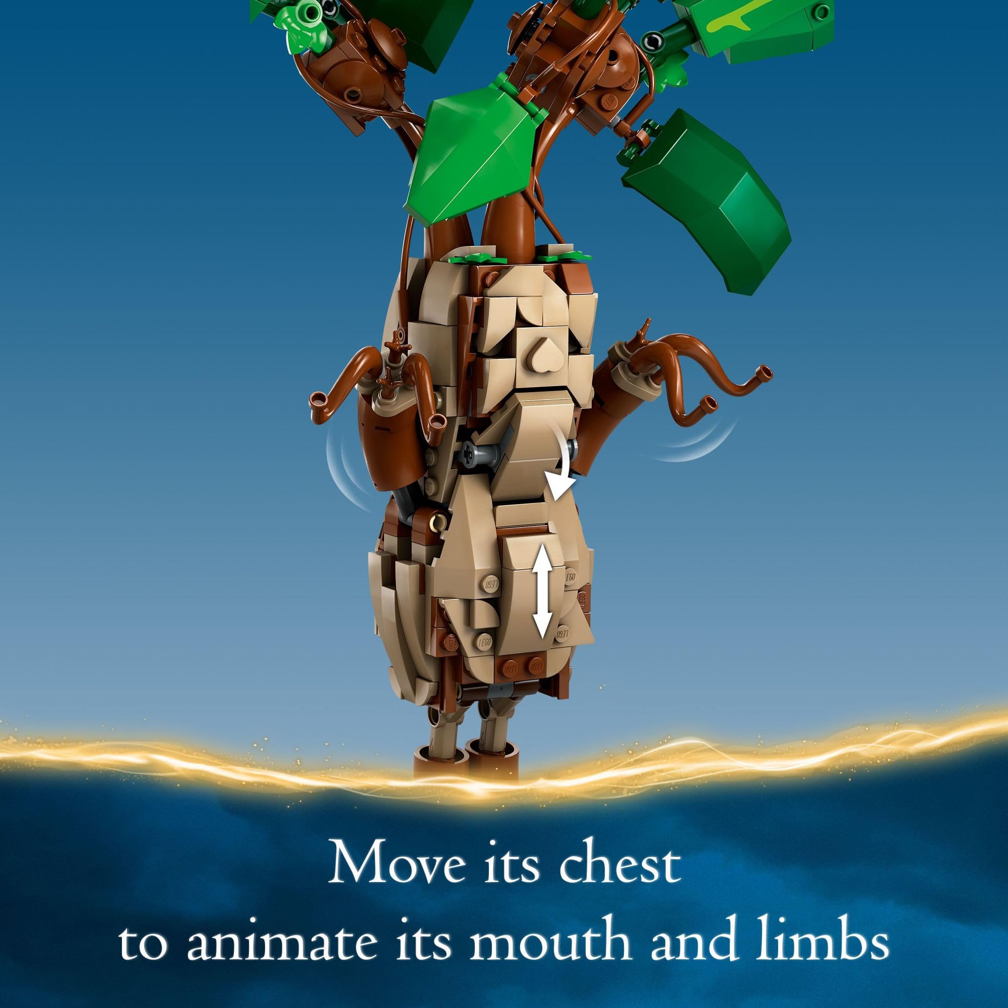 LEGO Harry Potter Mandrake plant toy includes plant pot with nameplate.