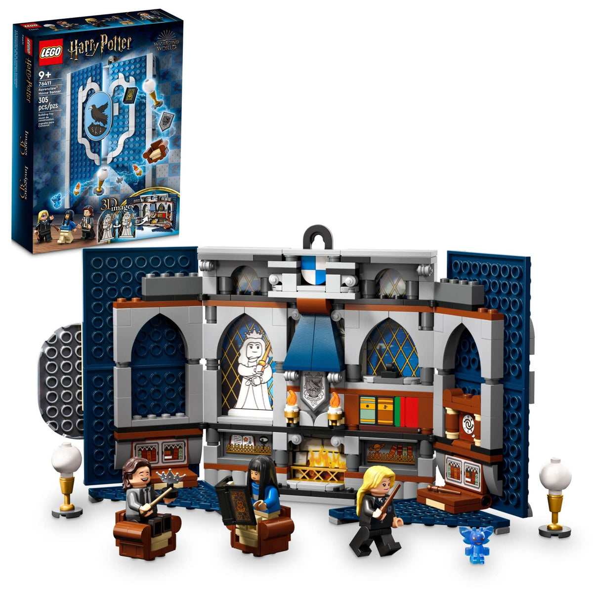 LEGO Harry Potter Ravenclaw banner wall decor highlights crest for room display