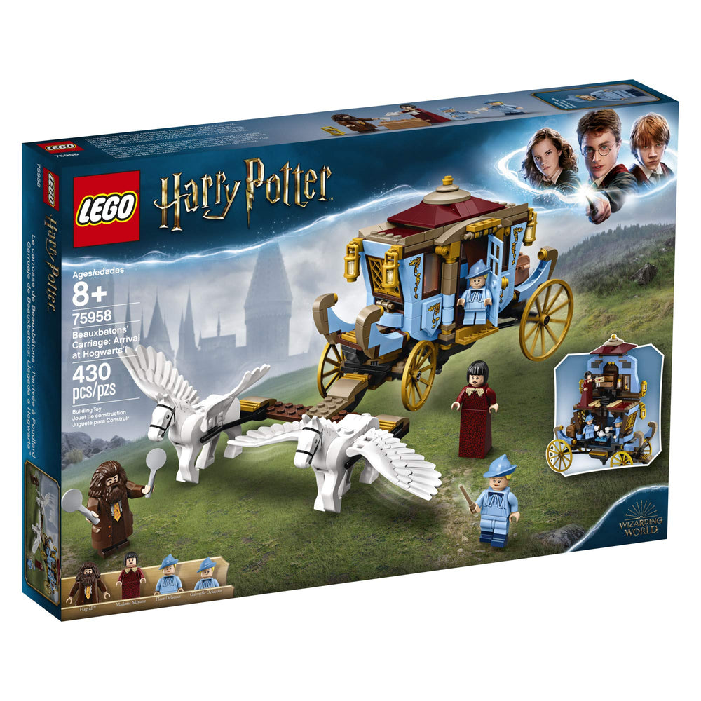 LEGO winged horses pose with moving wings, enhancing dynamic flight play.