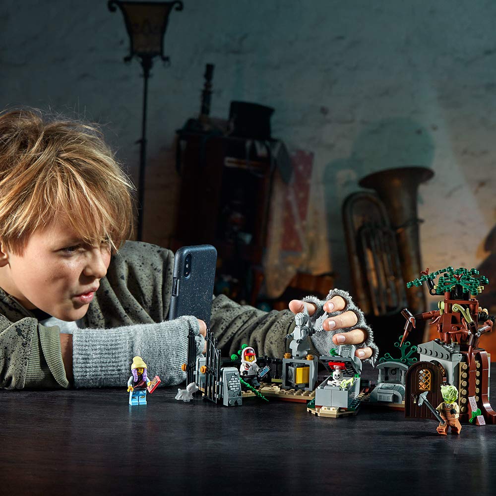 LEGO Hidden Side Graveyard Mystery 70420 twisting statue invites interactive storytelling