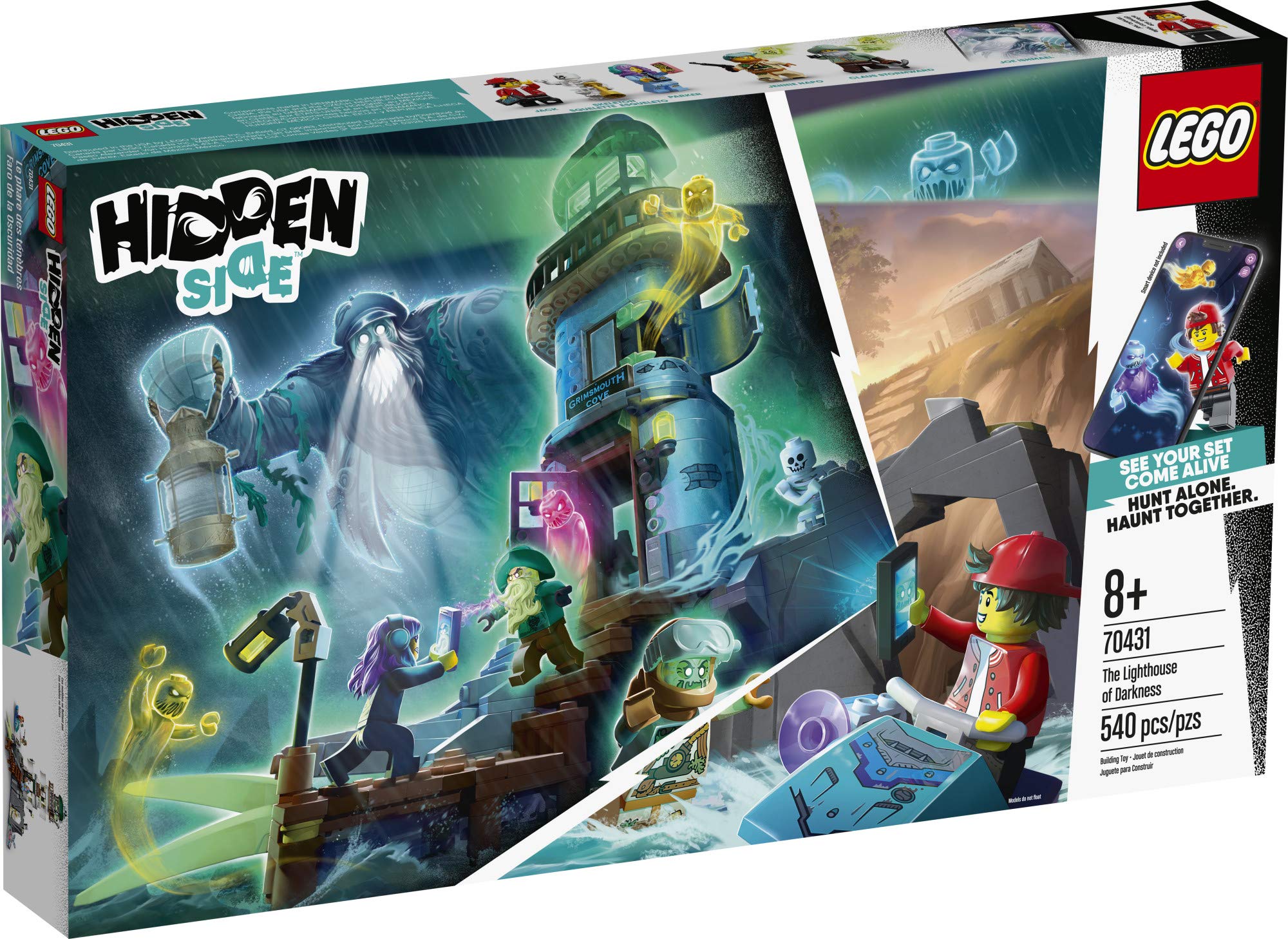 LEGO Hidden Side Lighthouse cliff and jetty detail enhances dynamic play.