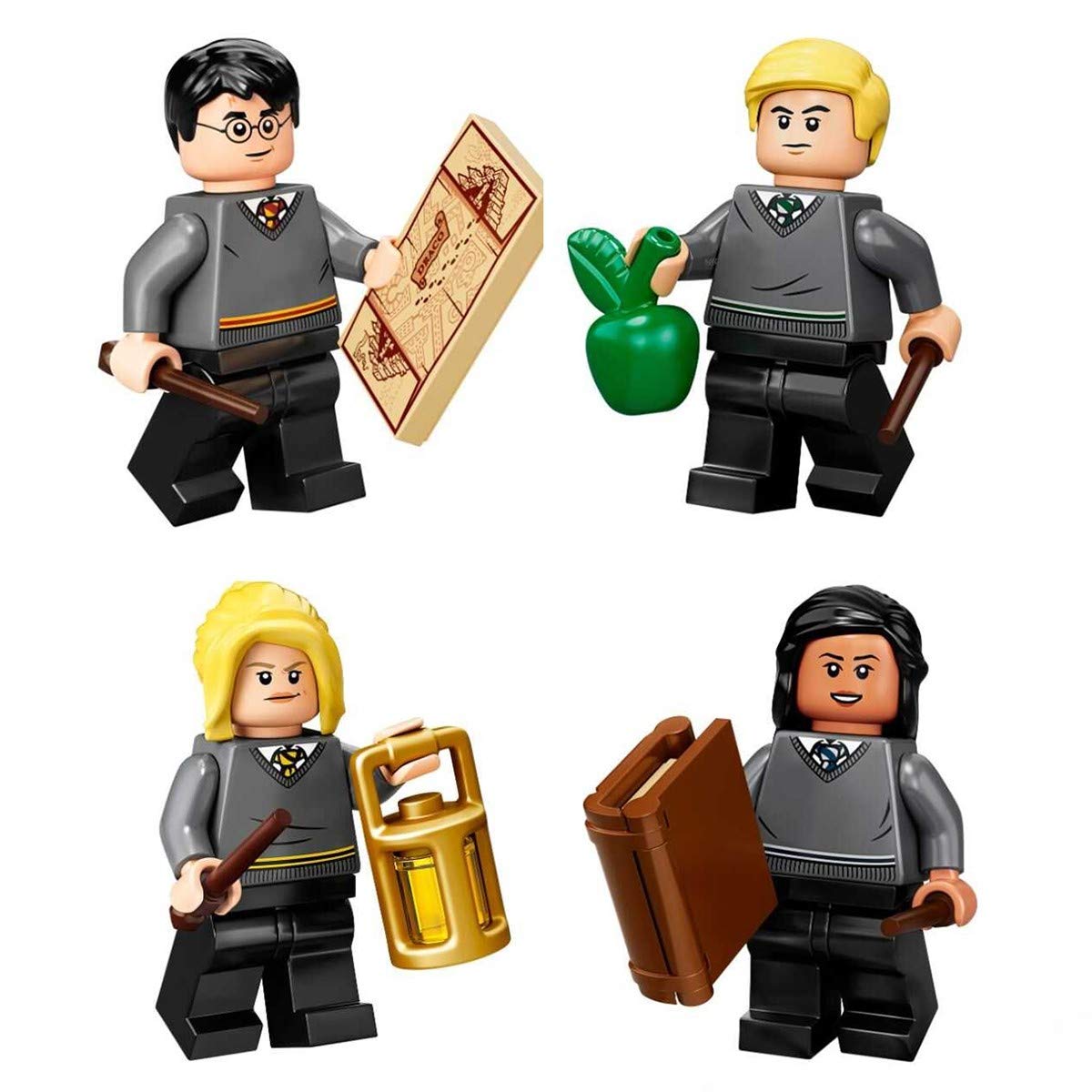 LEGO Harry Potter minifigure with wand and Marauder's Map for magical role-play