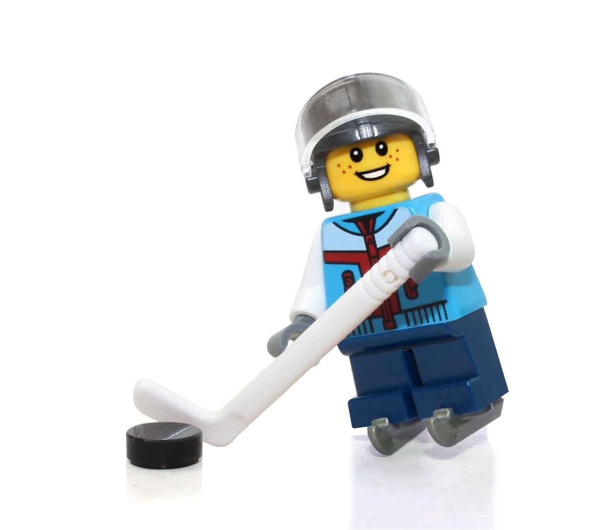 LEGO Holiday Minifigure Ice Hockey Player Boy with stick for imaginative holiday play