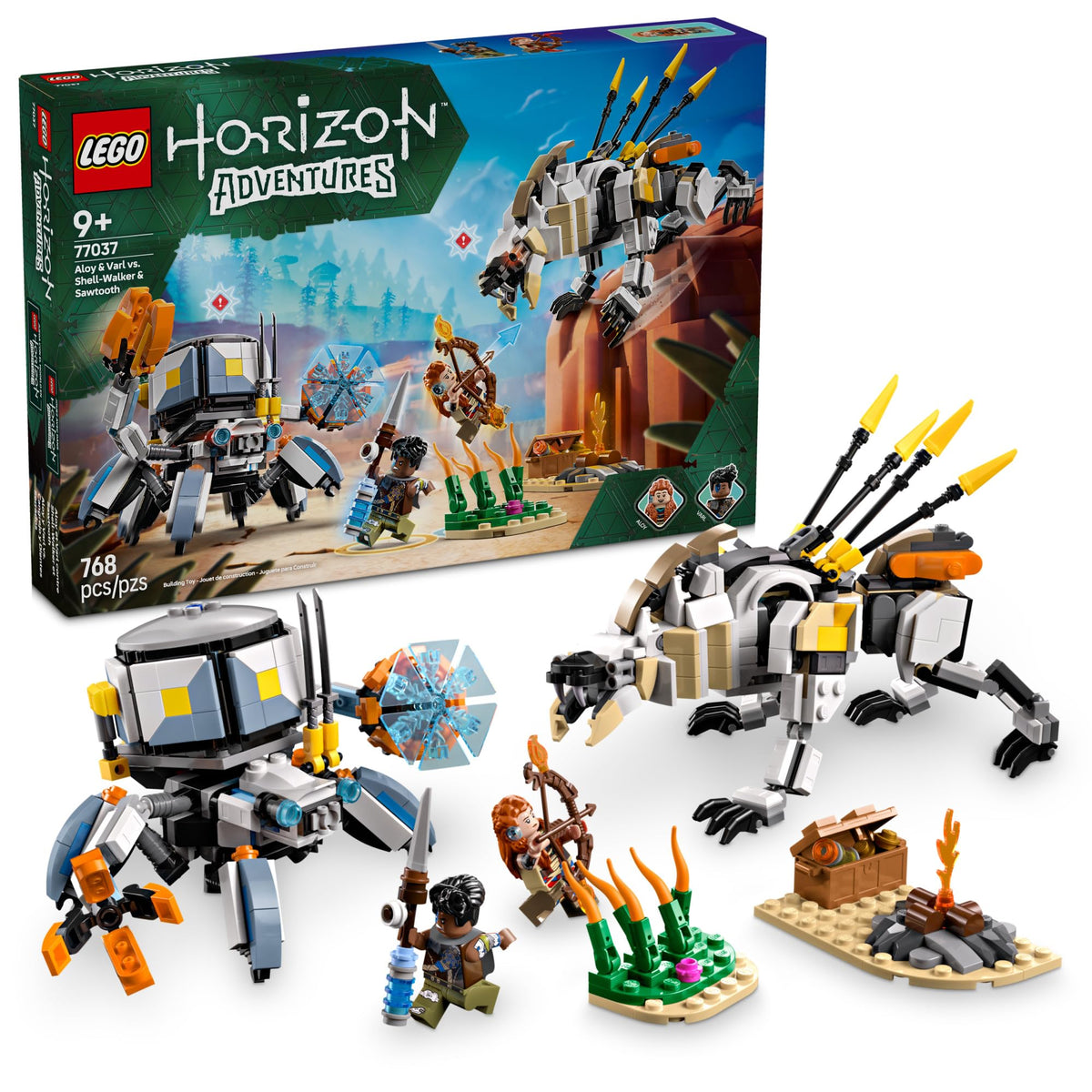 LEGO Horizon Adventures Aloy and Varl minifigures ready for imaginative play