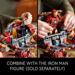 LEGO Hulkbuster 76210 information plate with Tony Stark minifigure.