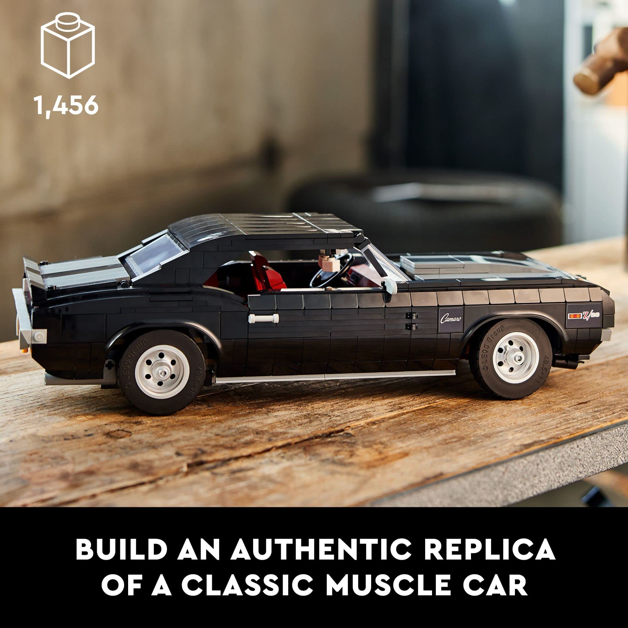 LEGO Icons Chevrolet Camaro Z28 10304 side profile highlights color choices and styling