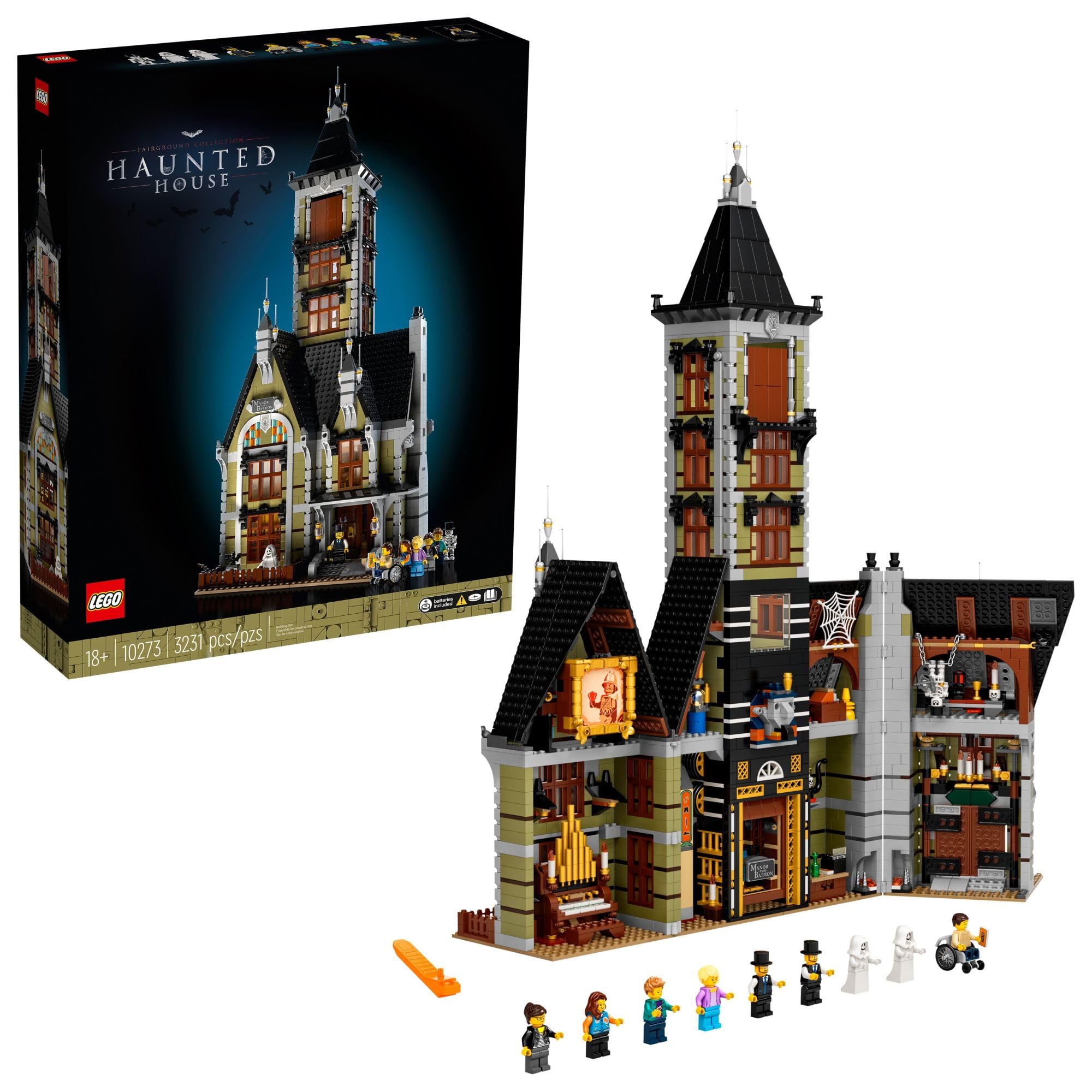 LEGO Icons Haunted House exterior, a dramatic, collectible display piece for collectors