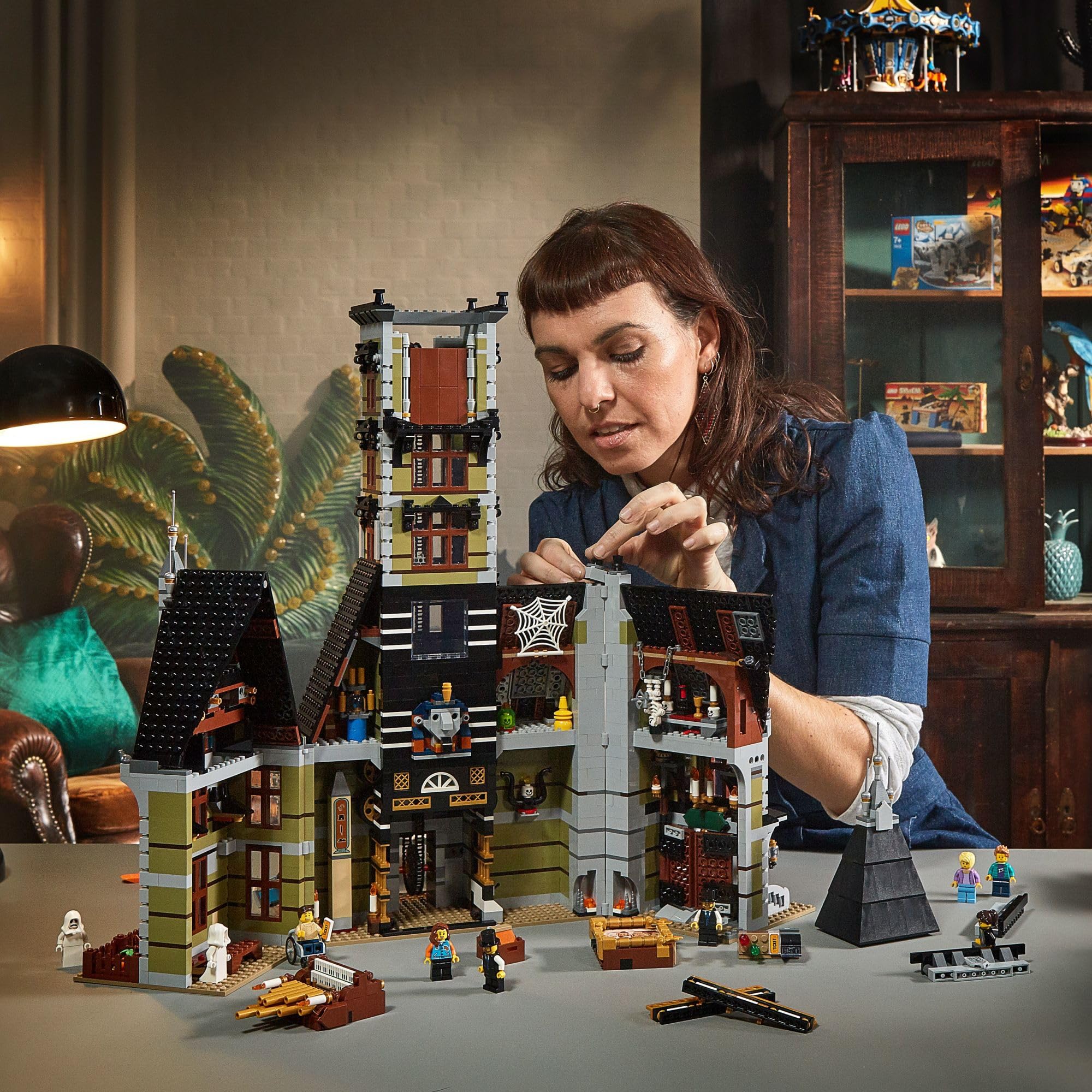 LEGO Icons Haunted House free-fall ride adds thrilling motion to your display