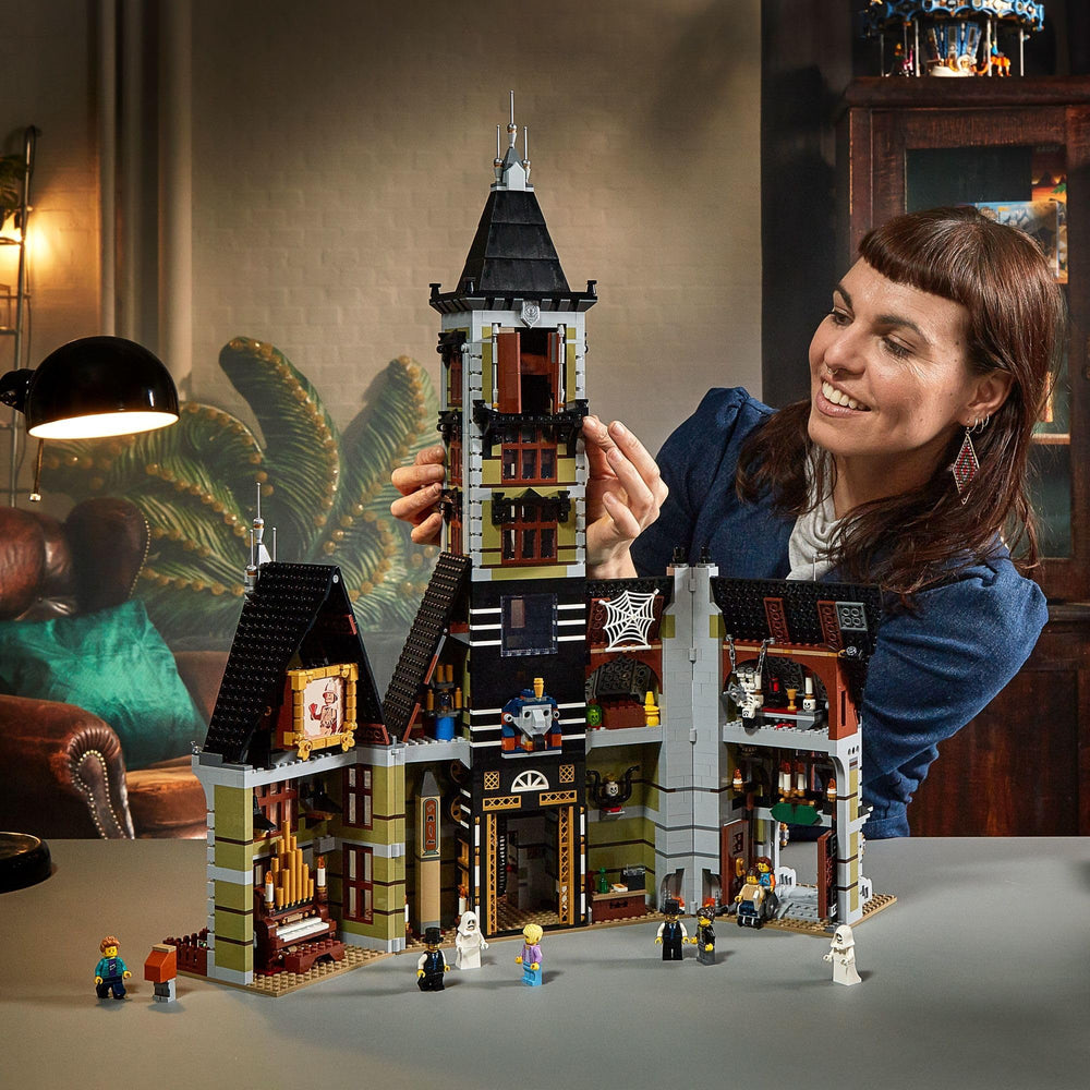 LEGO Icons Haunted House interior reveals intricate rooms and hidden details for exploration