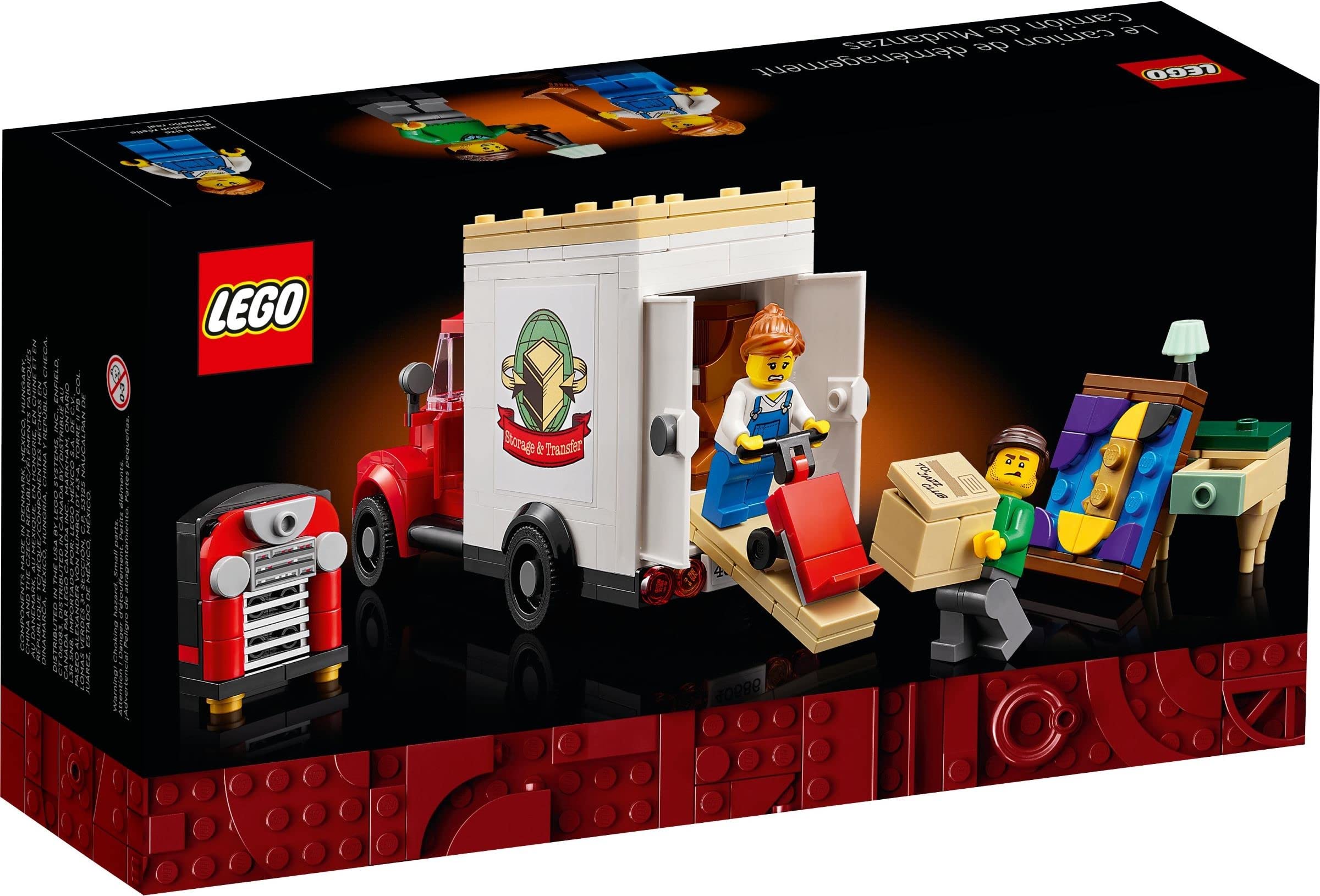 LEGO Icons Moving Truck 40586 roof removable shows easy access during playtime.
