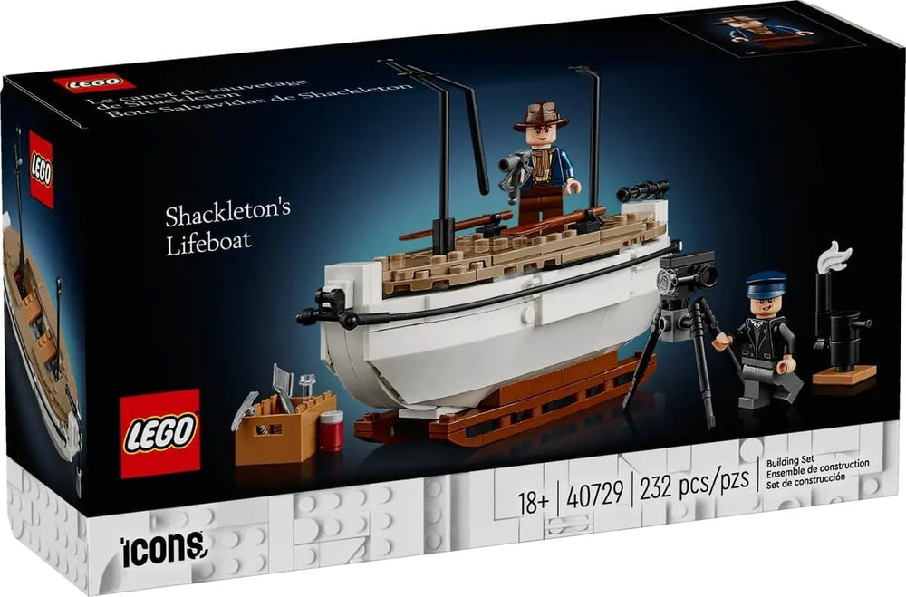 LEGO Icons Shackleton’s Lifeboat model—interior details enhance display realism.
