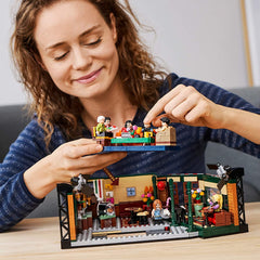 LEGO Ideas Central Perk Gunther and friends minifigures with accessories.