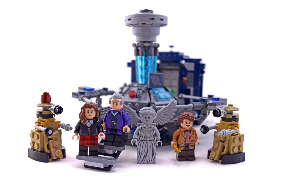 LEGO Ideas Doctor Who Daleks and Weeping Angel figure set for display