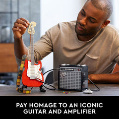 LEGO Fender logo sticker pack complements real guitars and amps.