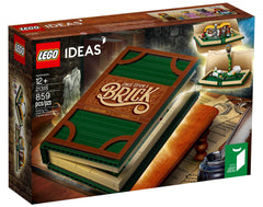 LEGO Ideas Pop-up Book 21315 open book reveals cottage scene with door and cozy bed