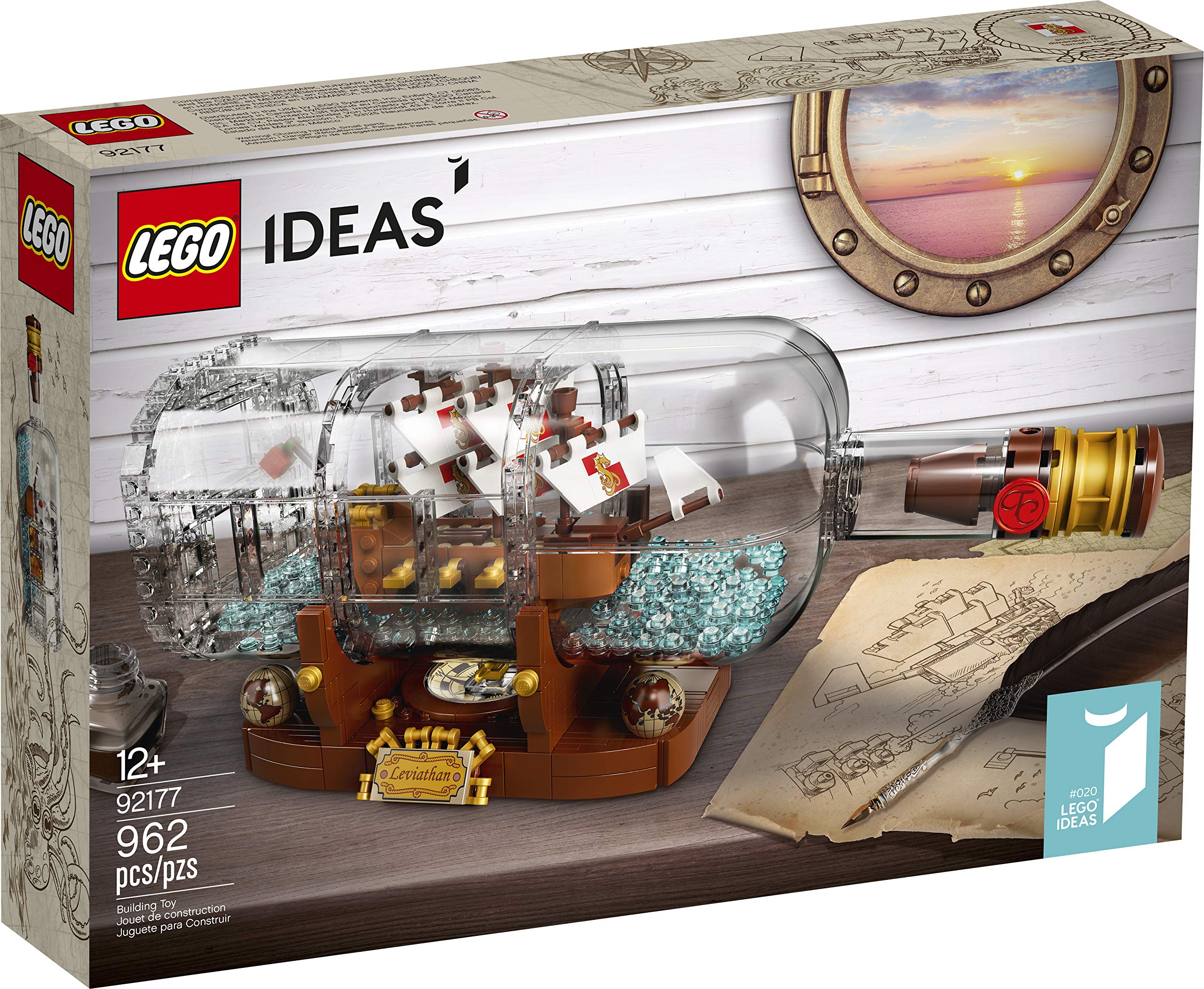 LEGO Ideas Ship in a Bottle wax seal and cork feature adds tactile charm