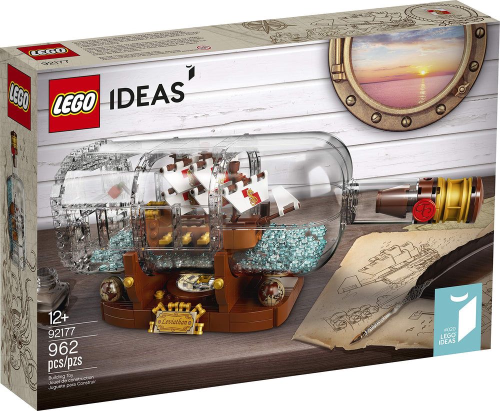 LEGO Ideas Ship in a Bottle wax seal and cork feature adds tactile charm