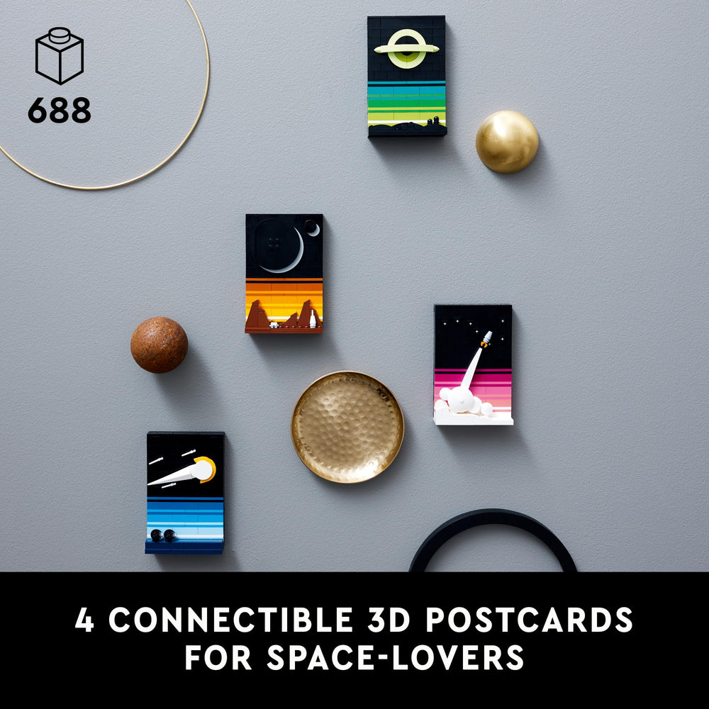 LEGO Ideas Tales of the Space Age moon base postcard for shelf display