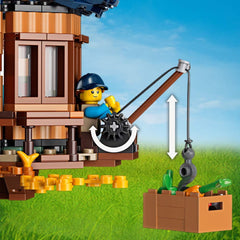 LEGO Ideas Tree House interior view showing master bedroom and nursery, great for creative storytelling.