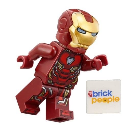 LEGO Iron Man minifig in action pose highlighting dynamic play potential.