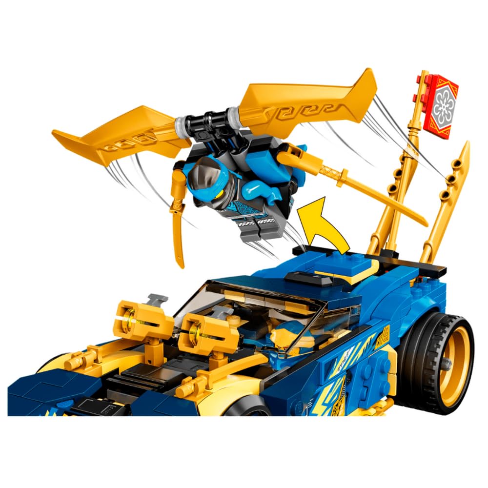 LEGO Jay and Nya Race Car EVO 71776 detachable flyer enables airborne missions