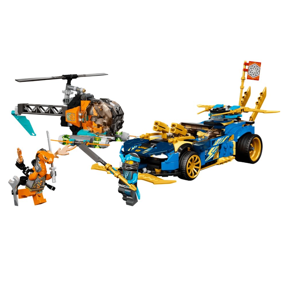 LEGO Jay and Nya Race Car EVO 71776 front view for imaginative play