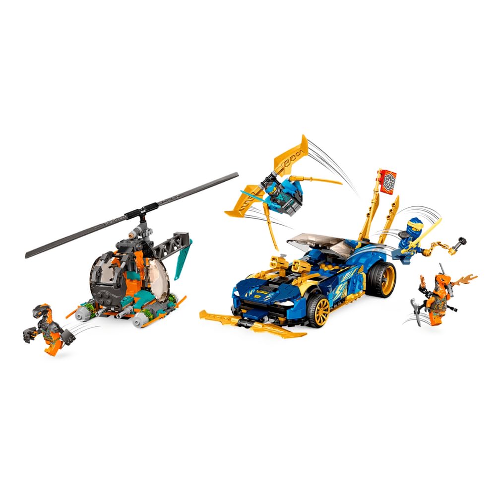 LEGO Jay and Nya Race Car EVO 71776 rear view for display-ready model