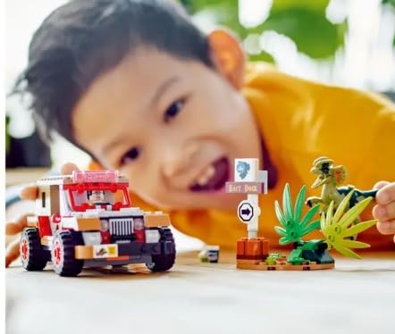 LEGO Jurassic Park 76958 Jeep toy with driver seat for immersive scenes.