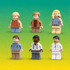 LEGO Jurassic Park Visitor Center six minifigures for storytelling.