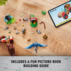 LEGO Jurassic World research area with solar panels sparks pretend science play