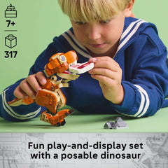 LEGO Jurassic World Little Eatie T. rex with movable head for dynamic posing scenes.
