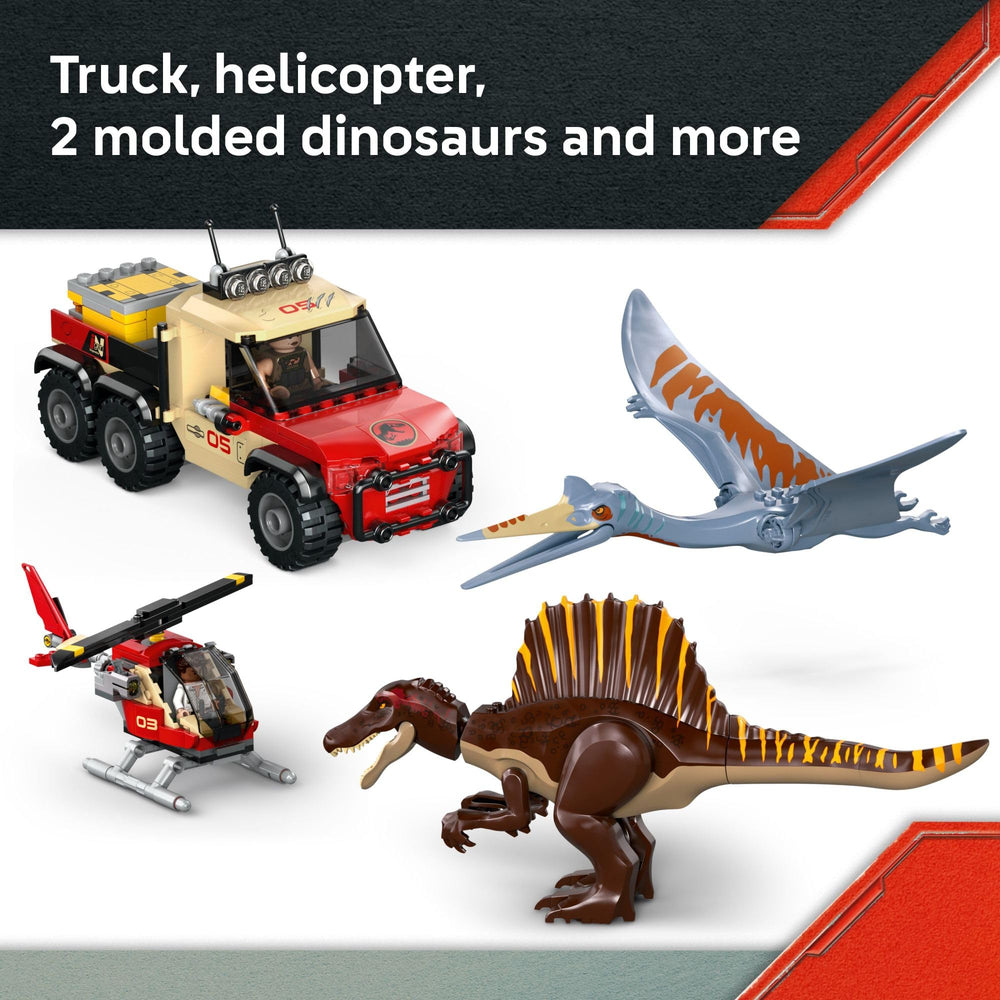 LEGO minifigures join pilots and researchers for dynamic mission-based scenes.