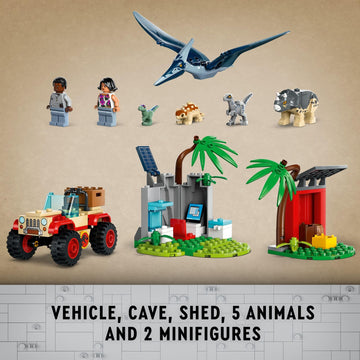LEGO Jurassic World cave wall and computer workspace for role-play adventures