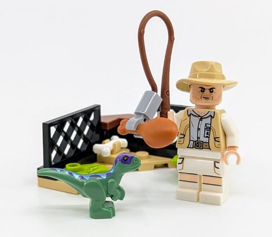 LEGO Jurassic World Robert Muldoon minifigure with authentic details for imaginative play