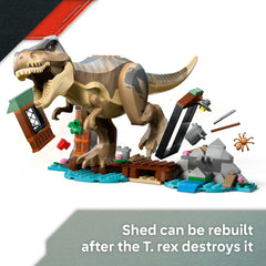 LEGO Jurassic World River Escape boat supports fast-paced chase play.