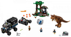 LEGO Jurassic World two-seater cab with sunroof supports cooperative team play.