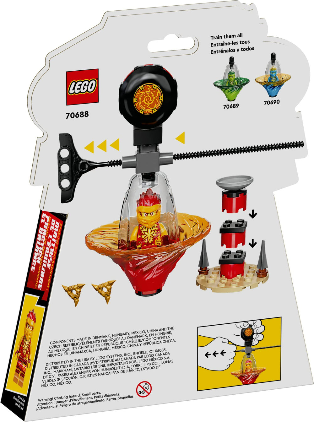 LEGO Kai ripcord action delivers quick spins for fast, energetic scenes.