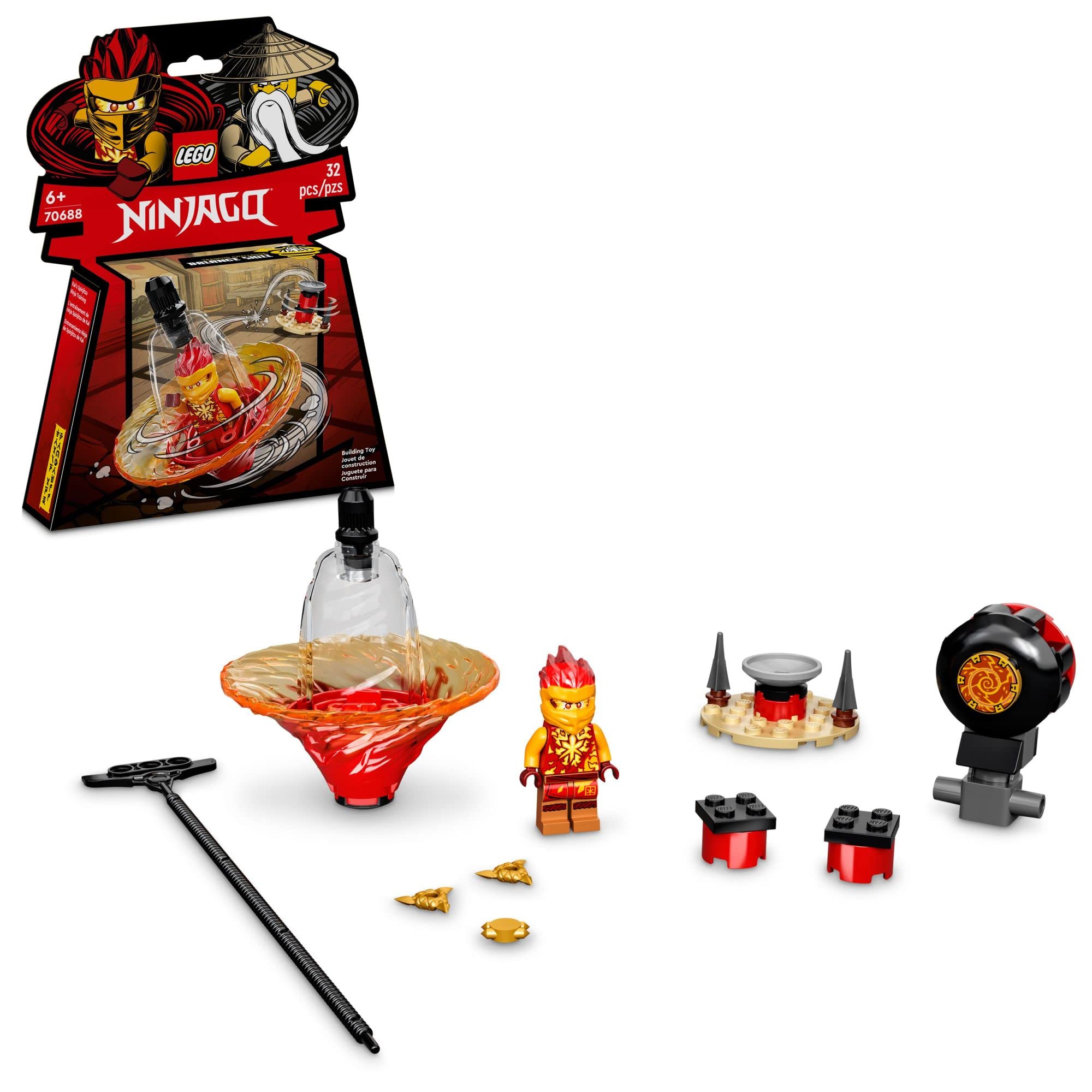 LEGO Kai’s Spinjitzu Training spinning action for dynamic ninja play and balance practice.