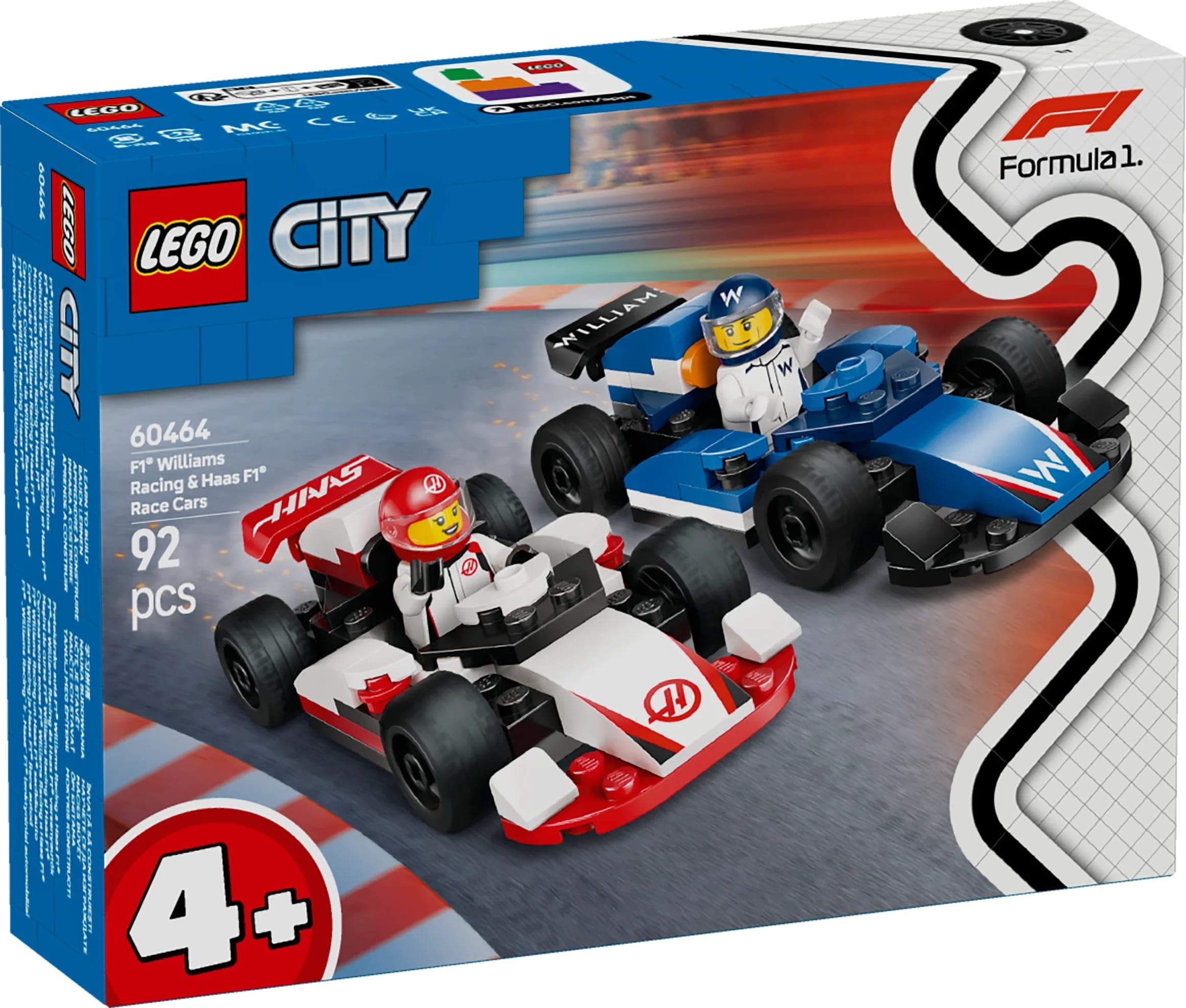Kids create dynamic race scenes with this LEGO City set