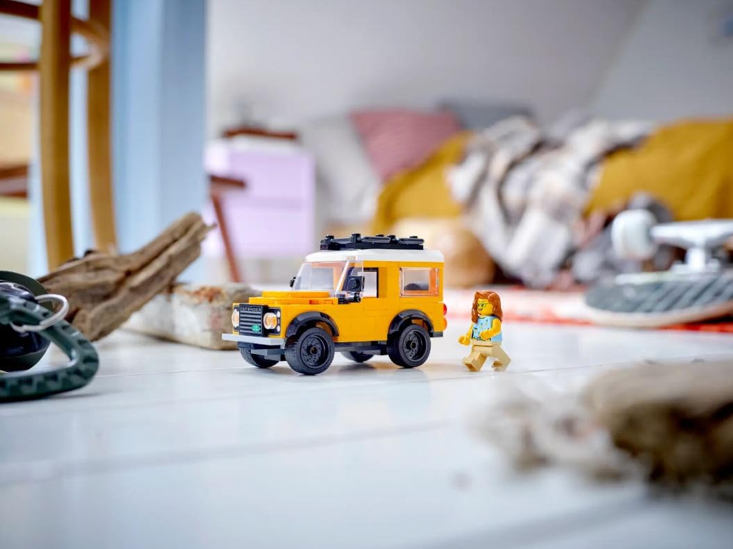 LEGO Land Rover badge detail enhances collectible display quality.