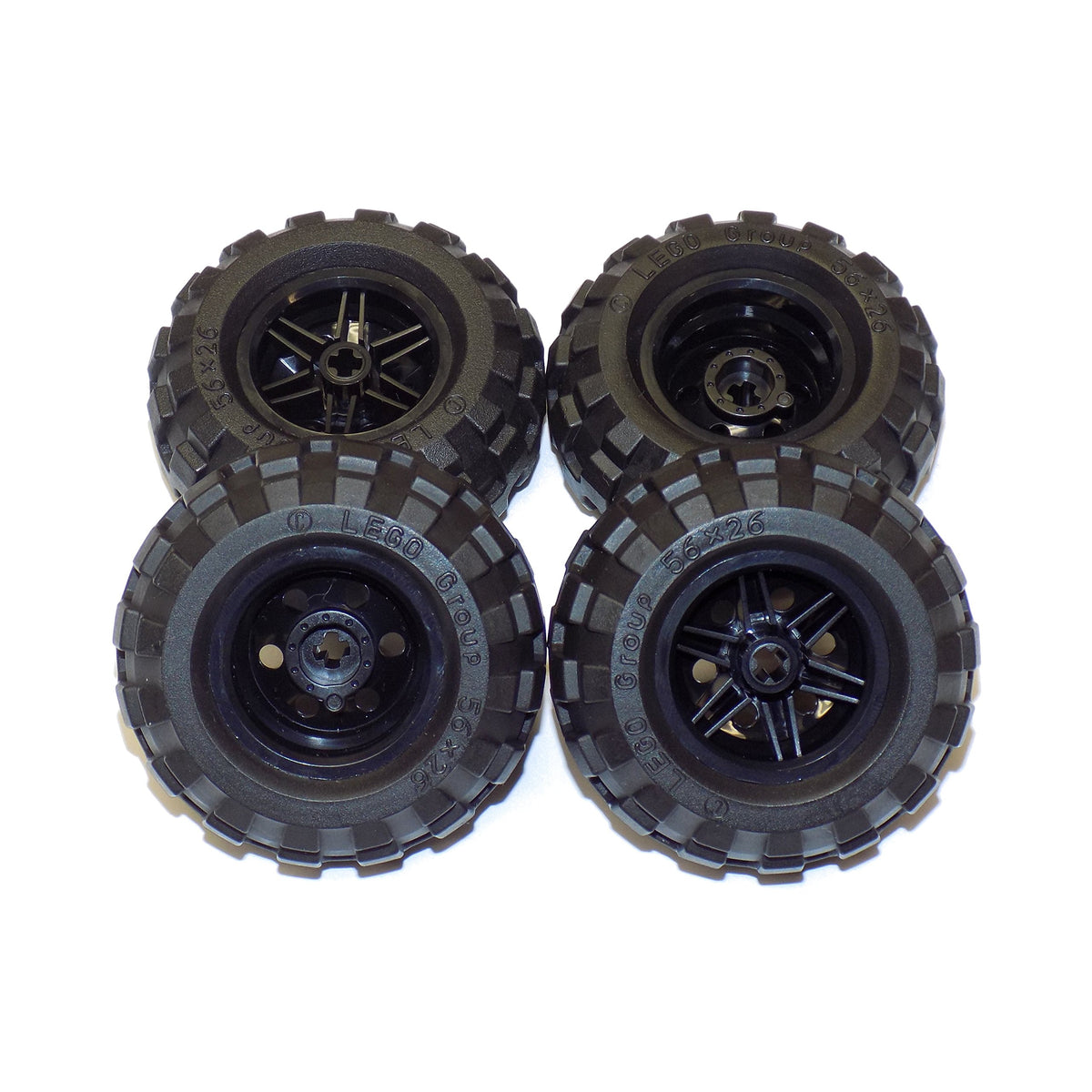 LEGO large black tire for versatile builds and wheel compatibility.