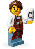 LEGO Larry the Barista minifigure with loose polybag packaging, ideal for quick collection and display.