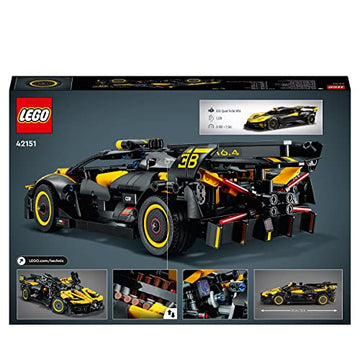 LEGO Le Bolide Bugatti measures 31 cm long for impressive shelf presence.