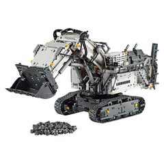 LEGO Liebherr R9800 Excavator front-left angle with authentic detailing for immersive play.